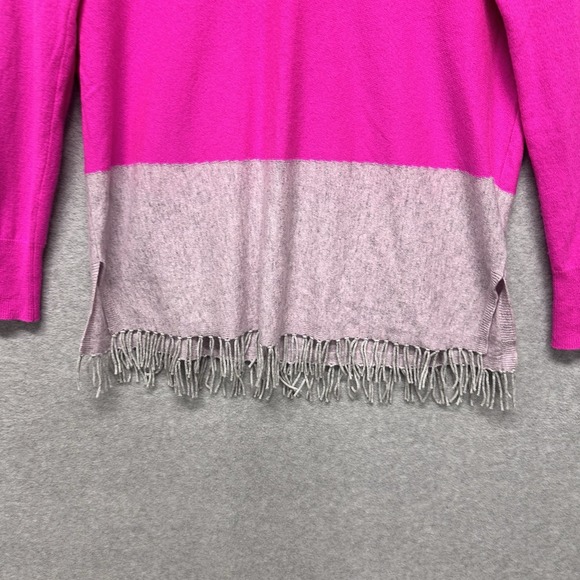 Lilly Pulitzer Womens Size S/M Alessandra Cashmere Sweater Pink Fringe Tunic V-n - Picture 6 of 11